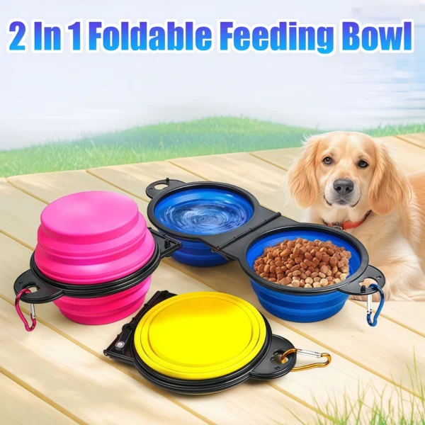 Collapsible Double Dog Bowl